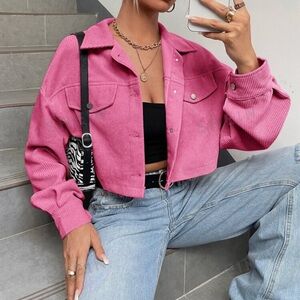 Hot Pink + Black Cropped Jacket